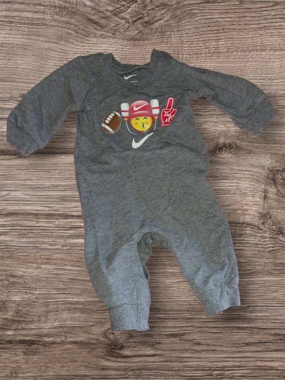 Nike Football Emoji Romper - Size 6 Months